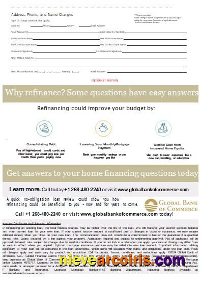 Antigua and Barbuda Global Bank of Commerce bank mortgage statement, 3 pages, 3